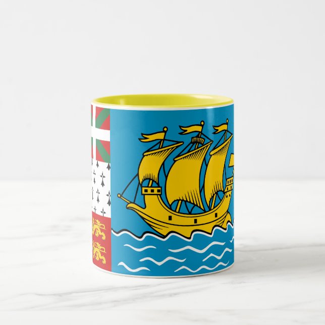 Tasse 2 Couleurs Drapeau de Saint-Pierre-et-Miquelon (Centre)