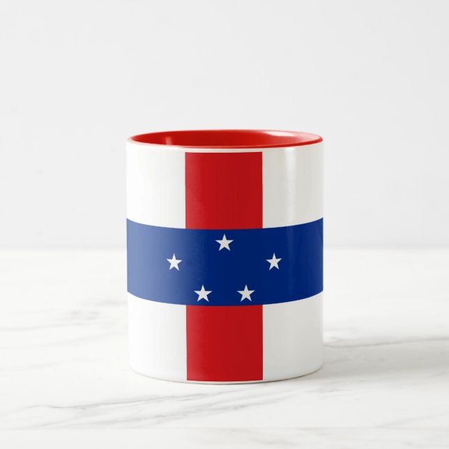Tasse 2 Couleurs Drapeau des Antilles Pays-Bas (Centre)
