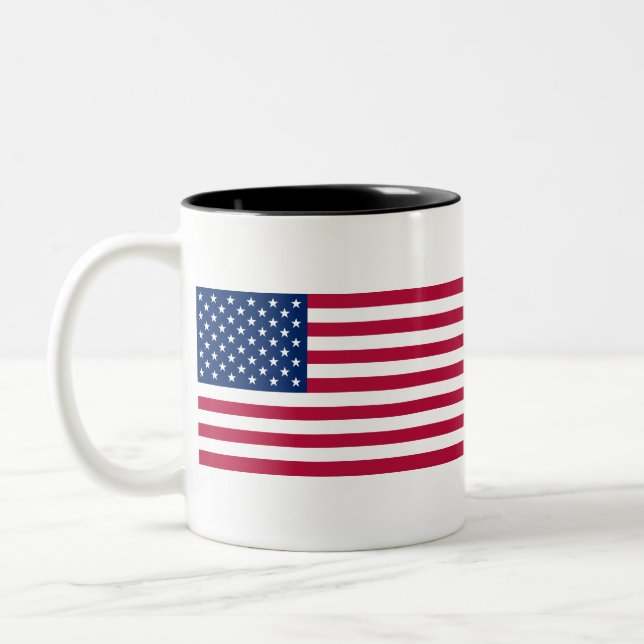 Tasse 2 Couleurs Drapeau Des États-Unis D'Amérique (Gauche)