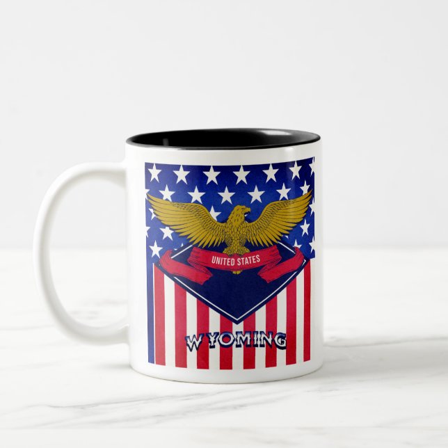 Tasse 2 Couleurs Drapeau des États-Unis du Wyoming (Gauche)