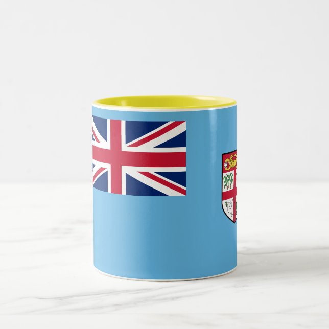 Tasse 2 Couleurs Drapeau des Fidji (Centre)