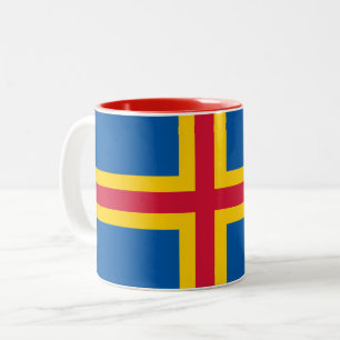 Tasse 2 Couleurs Drapeau des îles Åland patriotiques