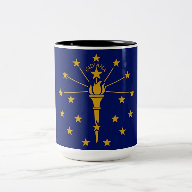 Tasse 2 Couleurs Drapeau d'État de l'Indiana (Centre)