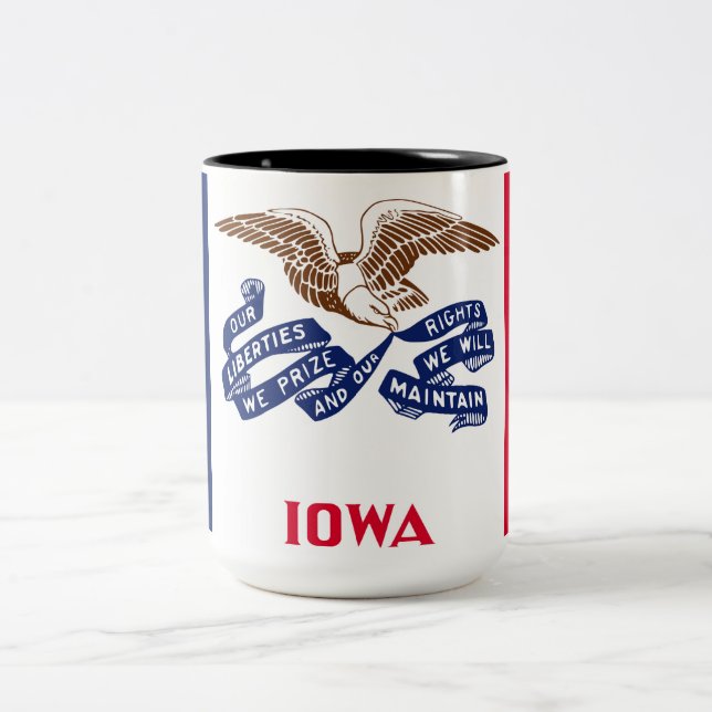 Tasse 2 Couleurs Drapeau d'État de l'Iowa (Centre)