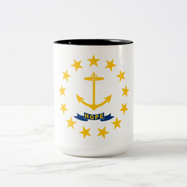 Tasse 2 Couleurs Drapeau d'État de Rhode Island (Centre)