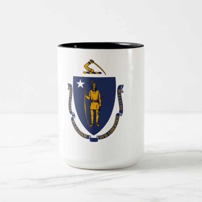 Tasse 2 Couleurs Drapeau d'État du Massachusetts (Centre)