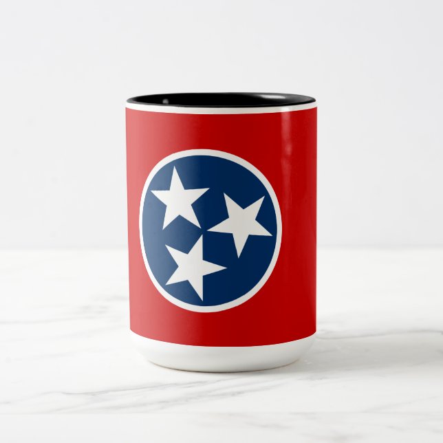 Tasse 2 Couleurs Drapeau d'État du Tennessee (Centre)