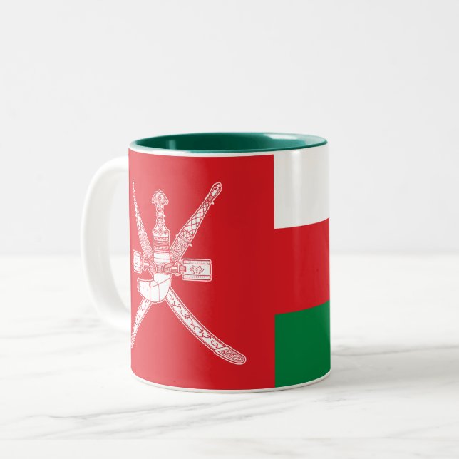 Tasse 2 Couleurs Drapeau d'Oman (Devant gauche)