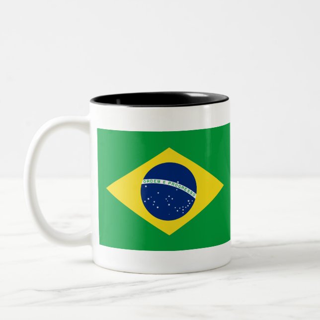 Tasse 2 Couleurs Drapeau du Brésil (Gauche)