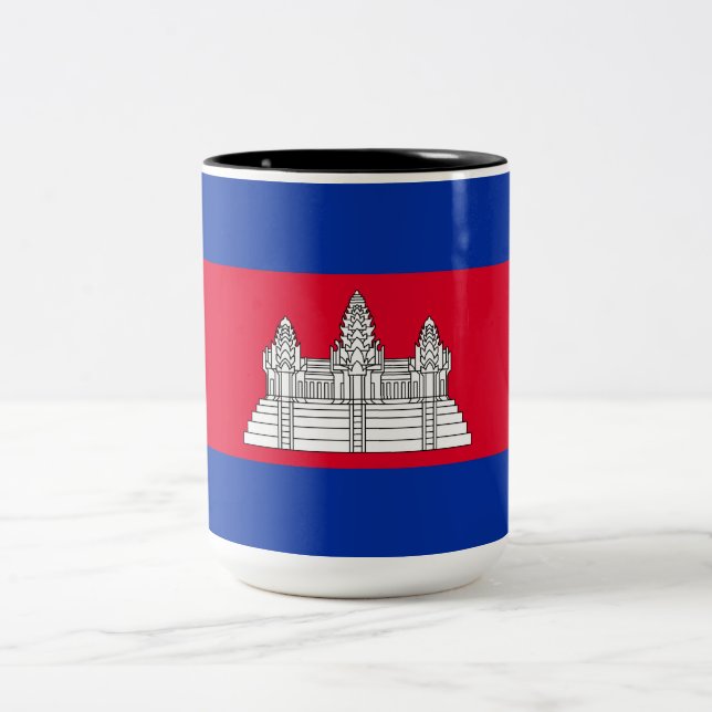 Tasse 2 Couleurs Drapeau du Cambodge (Centre)