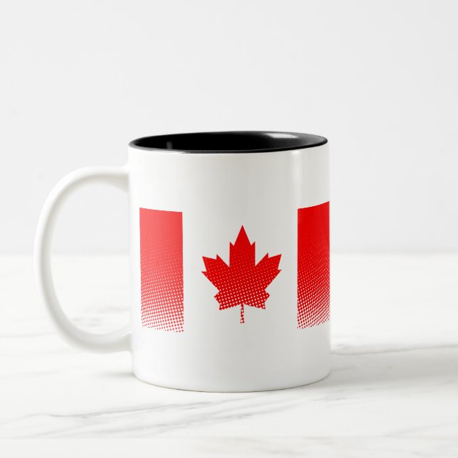 Tasse 2 Couleurs Drapeau Du Canada À Effet Halfton (Gauche)