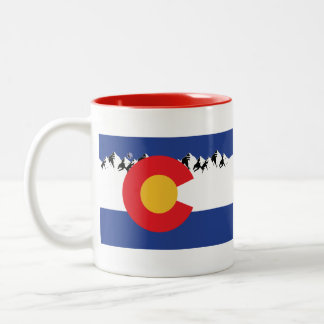 Tasse 2 Couleurs Drapeau du Colorado avec montagnes