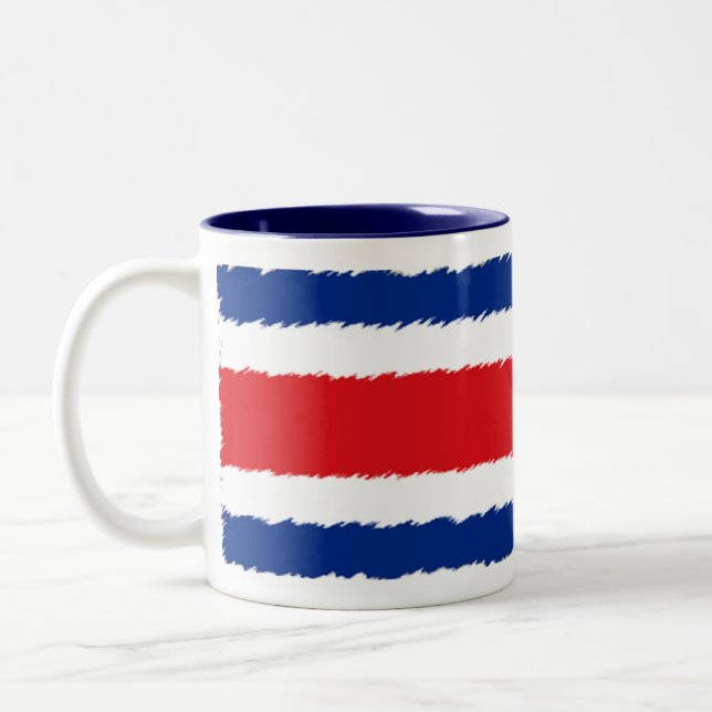 Tasse 2 Couleurs Drapeau du Costa Rica (Gauche)