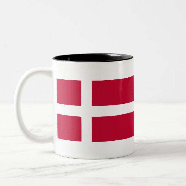 Tasse 2 Couleurs Drapeau du Danemark (Gauche)