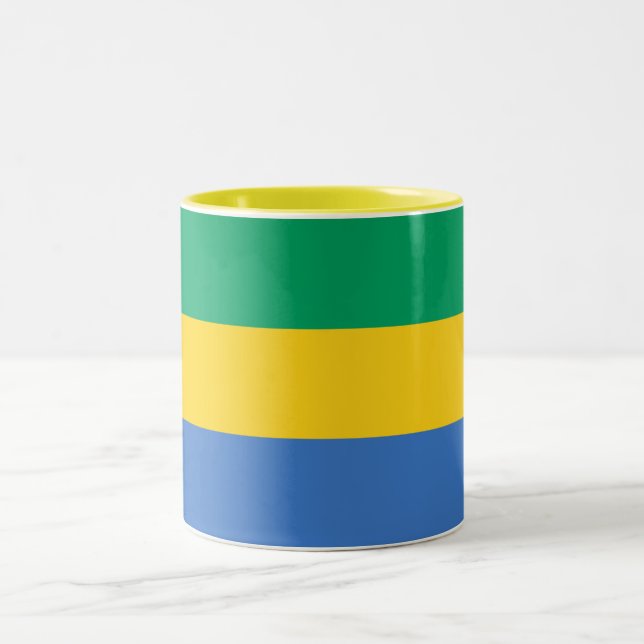 Tasse 2 Couleurs Drapeau du Gabon (Centre)