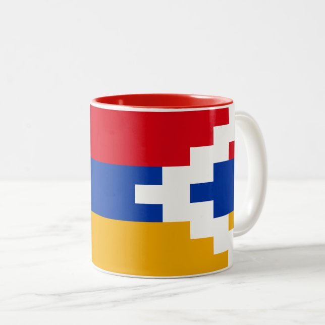 Tasse 2 Couleurs Drapeau du Haut-Karabagh (Devant droit)