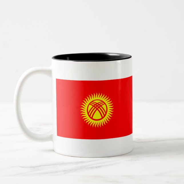 Tasse 2 Couleurs Drapeau du Kirghizistan (Gauche)