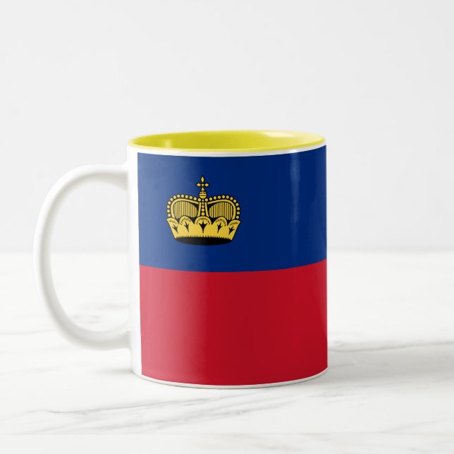 Tasse 2 Couleurs Drapeau du Liechtenstein (Gauche)