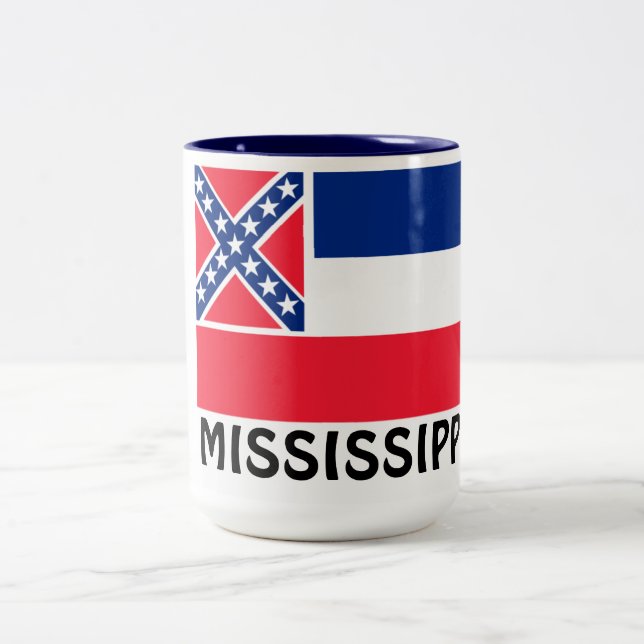 Tasse 2 Couleurs drapeau du Mississippi (Centre)