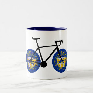 Tasse 2 Couleurs Drapeau du Nebraska à vélo