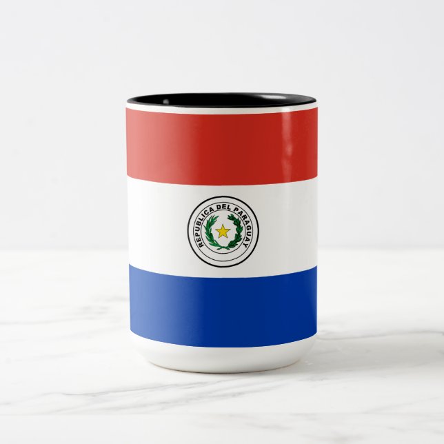 Tasse 2 Couleurs Drapeau du Paraguay (Centre)