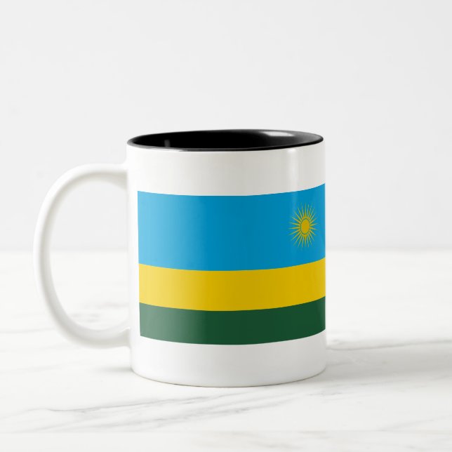 Tasse 2 Couleurs Drapeau du Rwanda (Gauche)