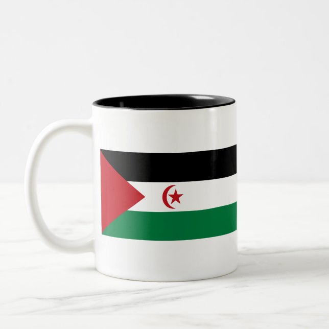 Tasse 2 Couleurs Drapeau du Sahara occidental (Gauche)