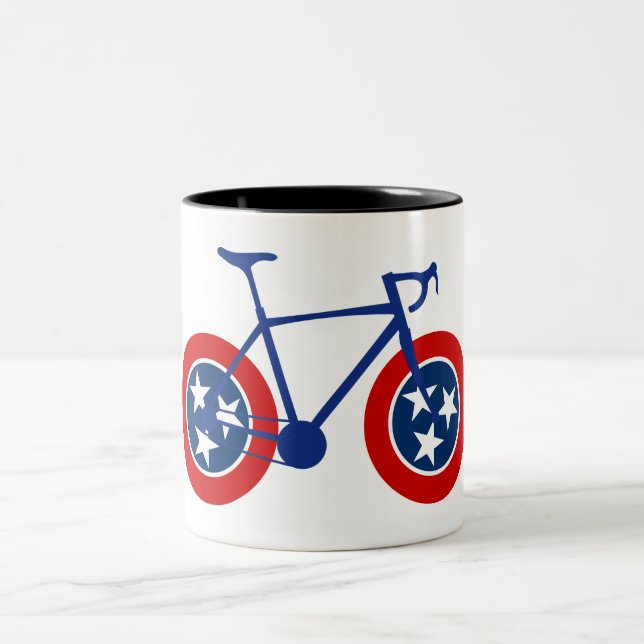 Tasse 2 Couleurs Drapeau du Tennessee à vélo (Centre)