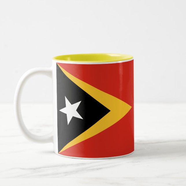 Tasse 2 Couleurs Drapeau du Timor oriental (Gauche)