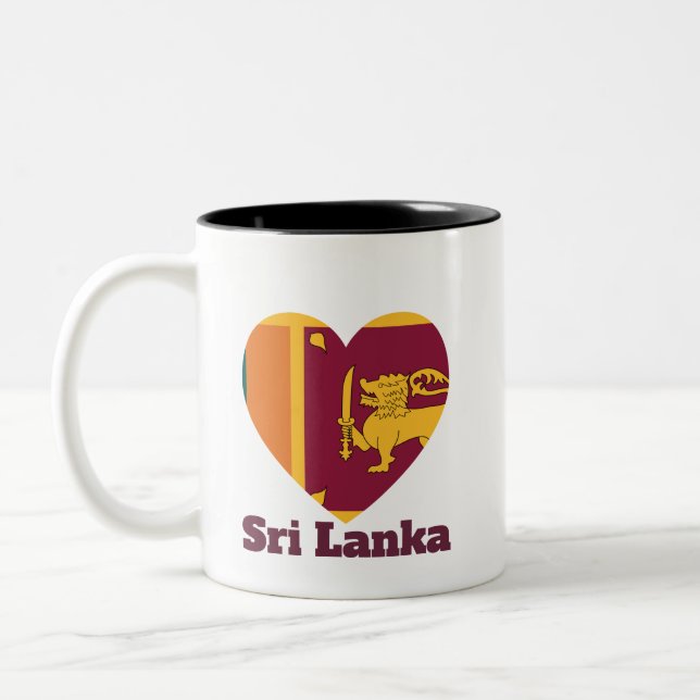 Tasse 2 Couleurs Drapeau en forme de cœur Sri Lanka  (Gauche)