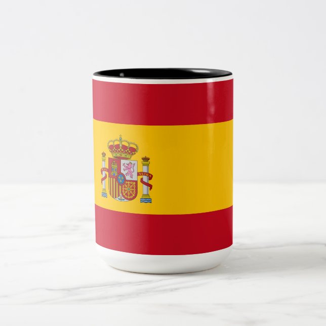 Tasse 2 Couleurs Drapeau espagnol (Espagne) (Centre)