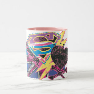 Tasse 2 Couleurs Drapeau et os croisés de Supergirl