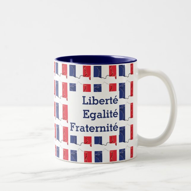 Tasse 2 Couleurs DRAPEAU FRANÇAIS Patriotique Liberté Egalité Frate (Droit)
