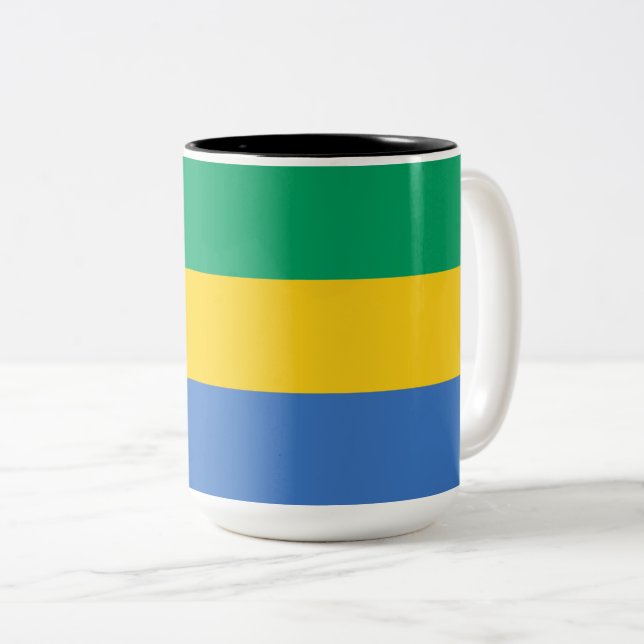 Tasse 2 Couleurs Drapeau gabonais (Gabon) (Devant droit)
