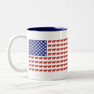 Tasse 2 Couleurs Drapeau Grizzley-Bear-USA