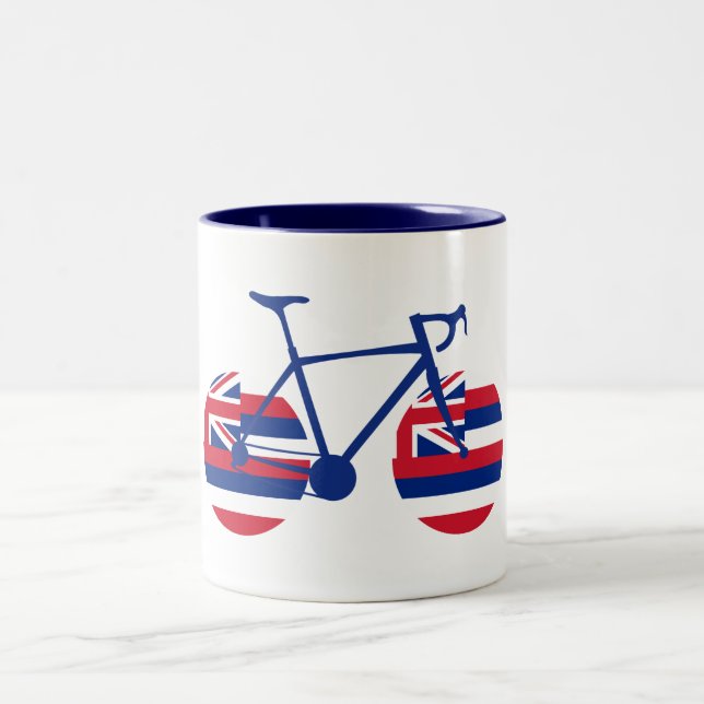 Tasse 2 Couleurs Drapeau Hawaï à vélo (Centre)