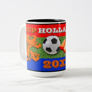 Tasse 2 Couleurs Drapeau Hollandais Personnalisé Orange Lion Soccer