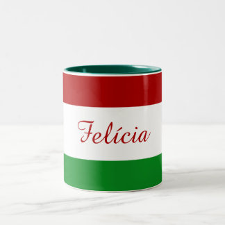 Tasse 2 Couleurs Drapeau hongrois personnalisé