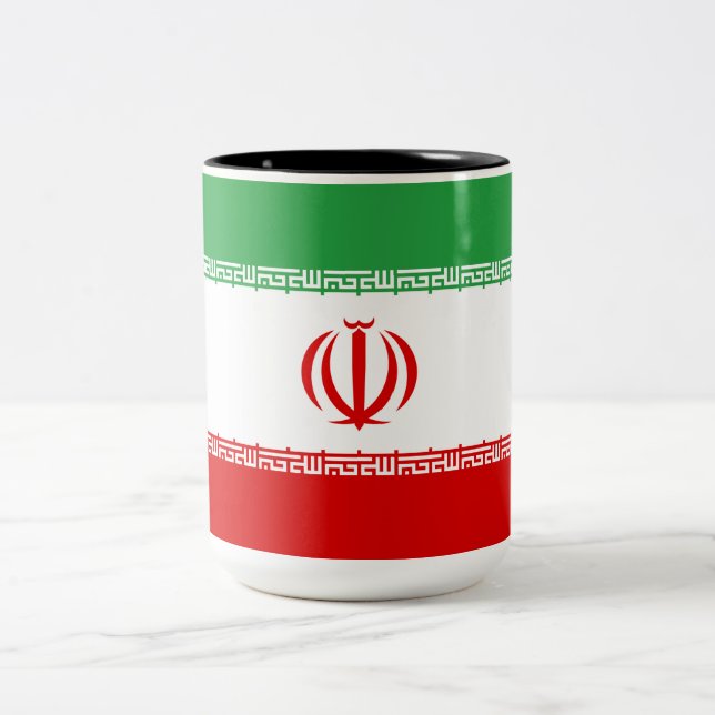 Tasse 2 Couleurs Drapeau iranien (Iran) (Persan) (Centre)