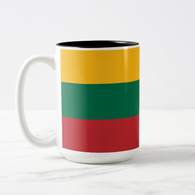 Tasse 2 Couleurs Drapeau lituanien (Gauche)