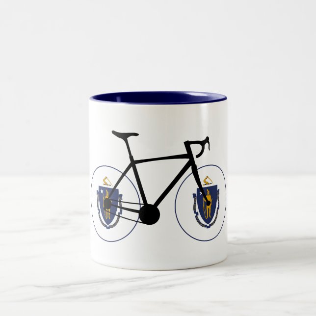 Tasse 2 Couleurs Drapeau Massachusetts Cyclisme (Centre)