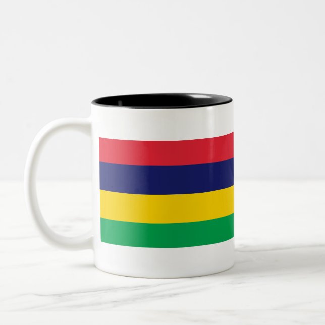 Tasse 2 Couleurs Drapeau Maurice (Gauche)