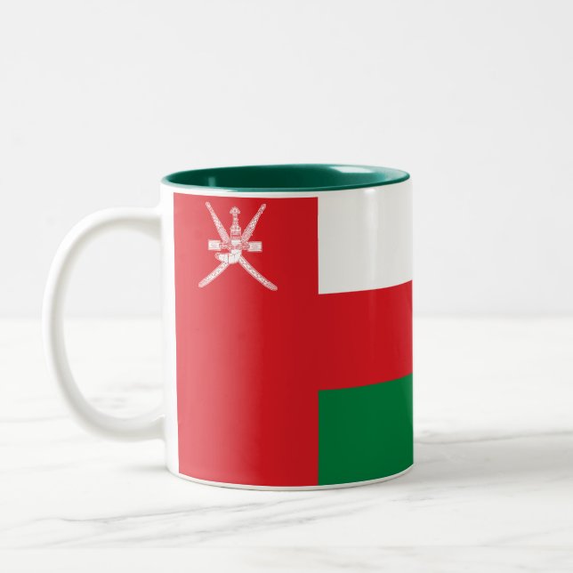 Tasse 2 Couleurs Drapeau Oman (Gauche)