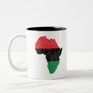 Tasse 2 Couleurs Drapeau panafricain Noir Histoire Mois Art Design