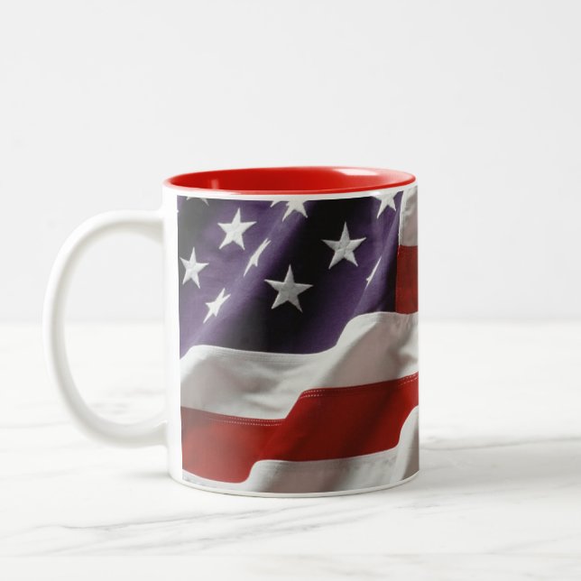 Tasse 2 Couleurs Drapeau patriotique américain (Gauche)