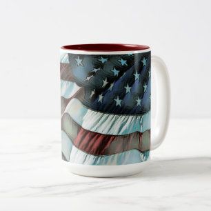 Tasse 2 Couleurs Drapeau patriotique américain