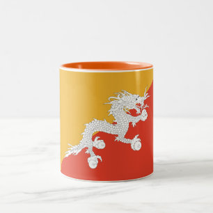 Tasse 2 Couleurs Drapeau patriotique du Bhoutan