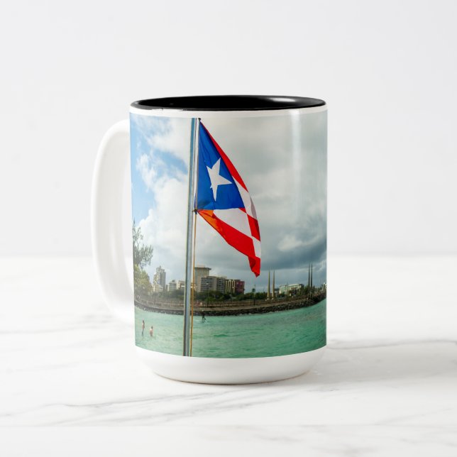 Tasse 2 Couleurs Drapeau porto-ricain (Devant gauche)