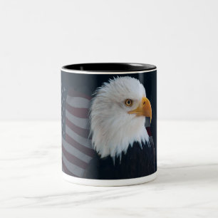 Tasse 2 Couleurs Drapeau principal blanc des Etats-Unis Eagle