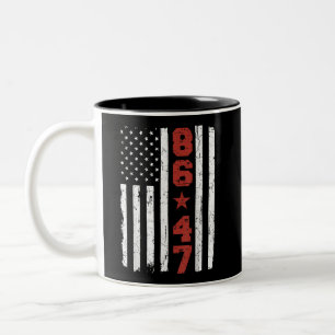 Tasse 2 Couleurs Drapeau rétro Vintage USA 86 47 Anti Trump